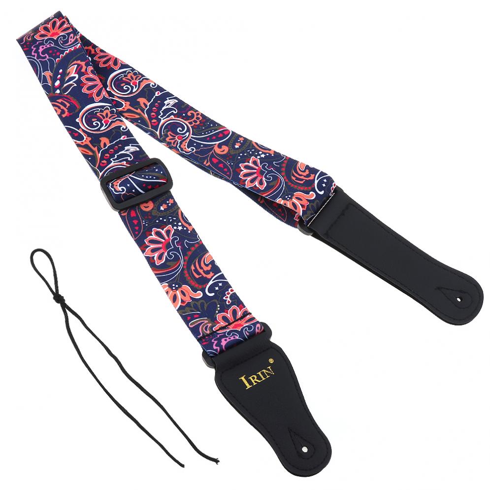 Verstelbare Afdrukken Gitaarband Met Nationale Stijl Bloemen Patroon 3 Kleuren Optioneel Voor Akoestische Folk Elektrische Basgitaar