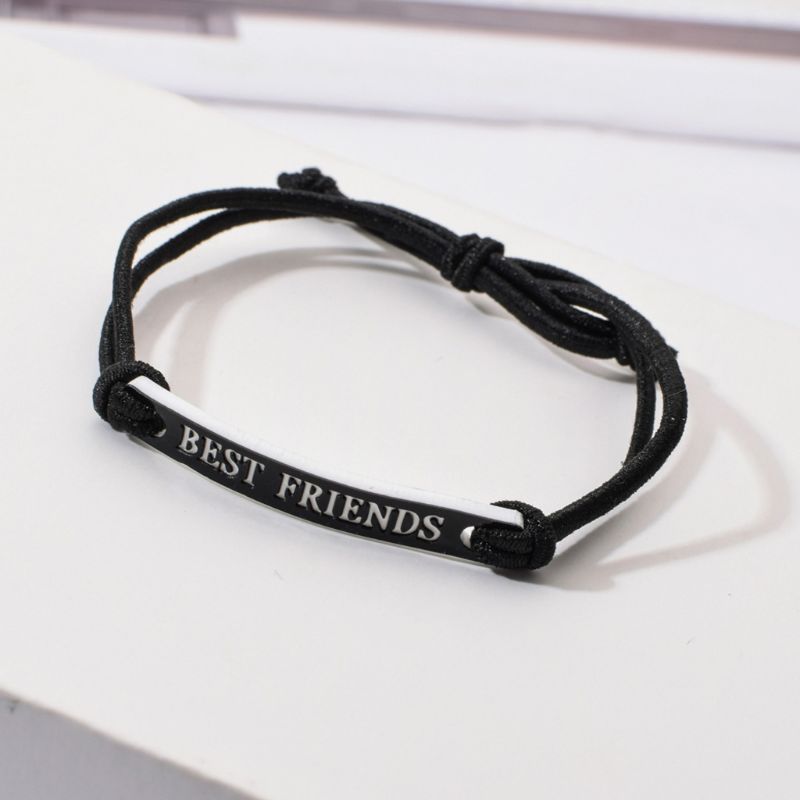 12Pcs Best Friends Good Luck Jesus Elastic Braided Bracelet Kit Alloy & Rope Elastic Bracelet BFF Kids Jewelry