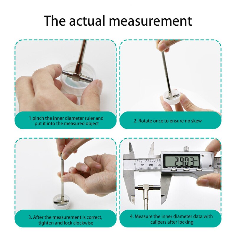 Telescoping Gauge Set 8-150mm (5/16"-6") Hole Gauge Internal Gauge Micrometer For Quick Inside Measuring Tools 6pcs/set