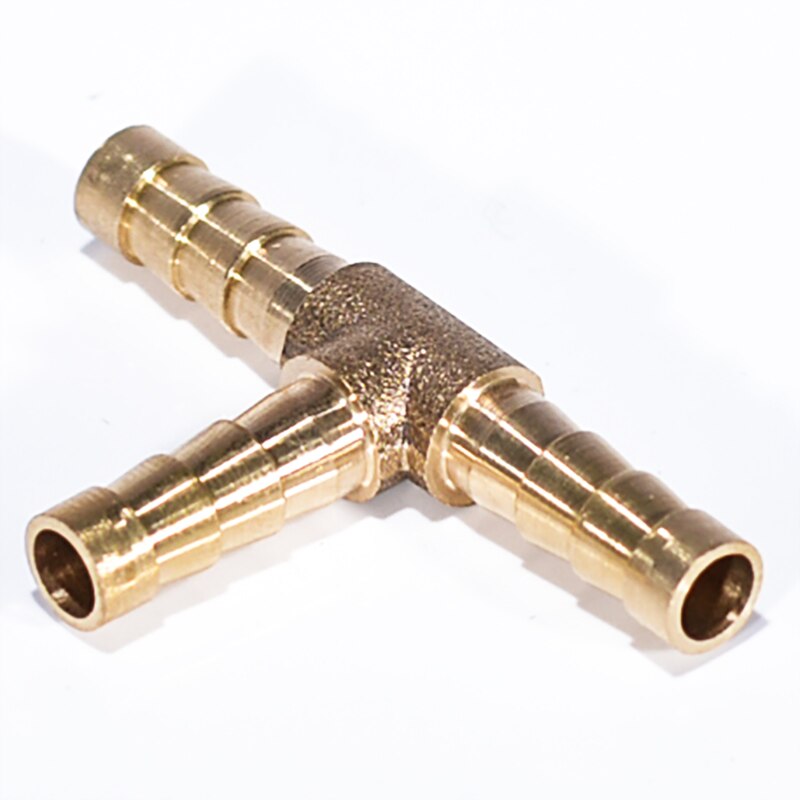 6mm 8mm 10mm 12mm Solid Brass T Piece 3 Way Fuel Hose Joiner Connector For Air Oil Gas Fuel Fuids