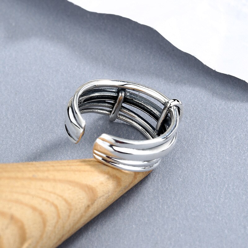 originale couches populaires chaînes bague Simple anneaux pour les femmes de mariage fiançailles bijoux