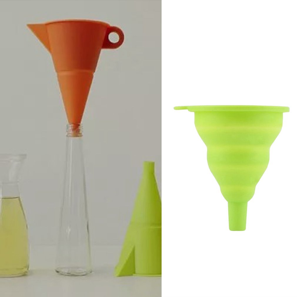 Collapsible Folding Funnel Household Food Grade Silicone Separating Funnel Kitchen Thermostable Oil Loading Funnel