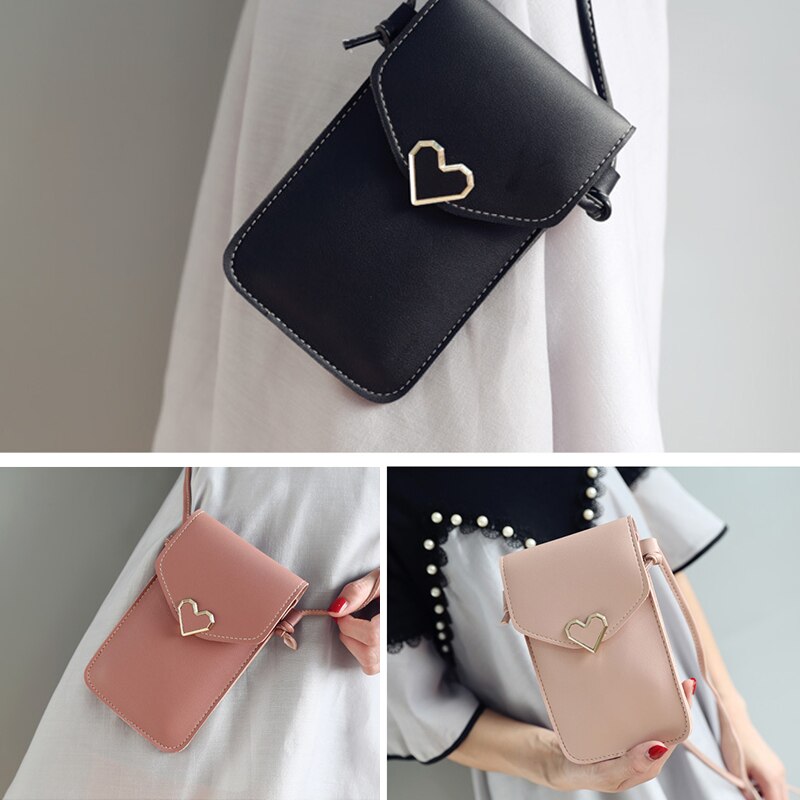 Universal Women Crossbody Shoulder Bag PU Leather Wallet Cell Phone Case Belt Pouch Portable Crossbody Phone Bag Outdoor