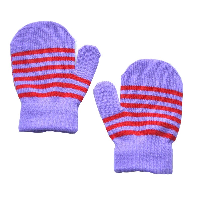 Inverno quente tricô luvas de lã para crianças 1-5 anos de idade d23-pinstripe envoltório para inverno quente tricô lã luvas: Lilac Red