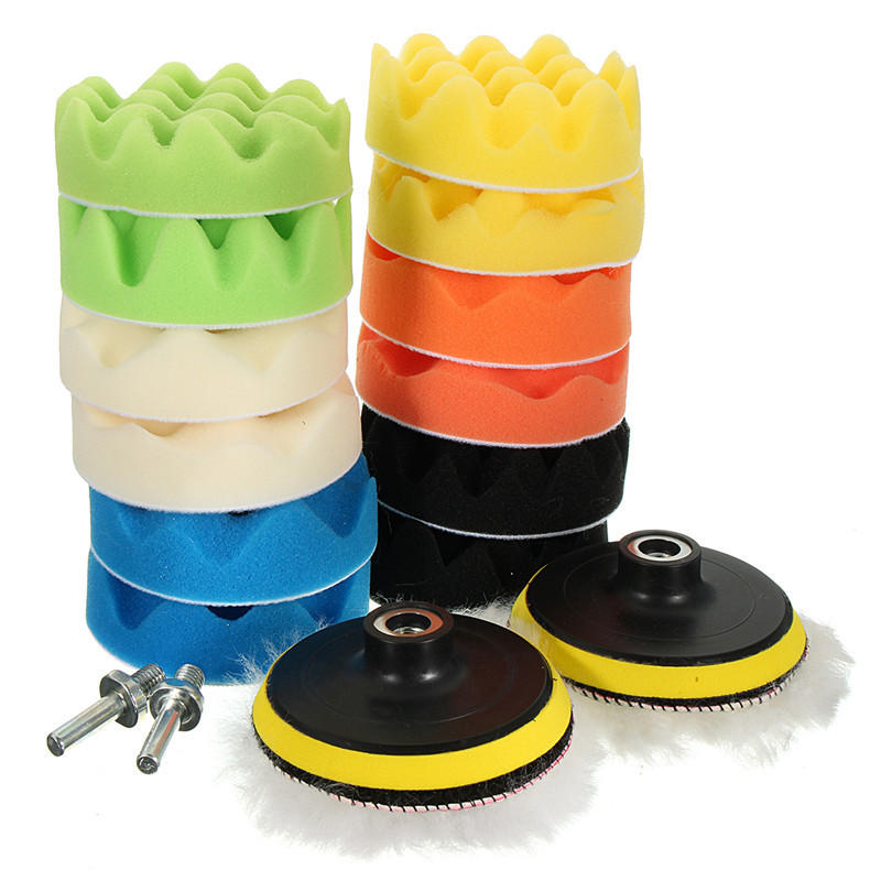 16pcs 4inch Sponge Polishing Foam Waxing Buffing Pads Kit Compound Auto Car motorcycle Drill