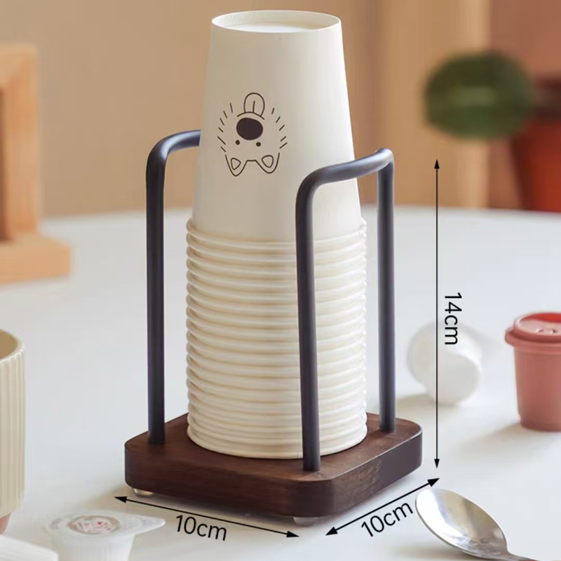 Wooden Coffee Station Organizer with Cup Holder and Condiment Storage - Coffee Bar Accessory for Disposable Cups and Coffee Supp: WHITE