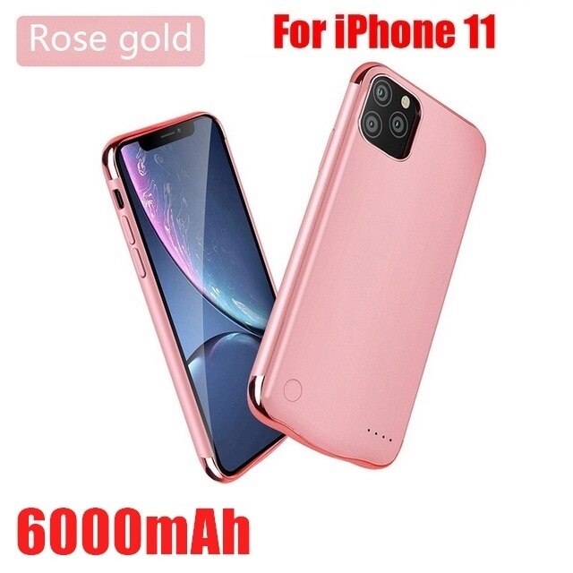 10000mAh Battery Charger Case Powerbank For iPhone 11 Pro iPhone 12 Pro Max iPhone 11 Pro Max Power Bank Battery Charging Case: i11 Rose