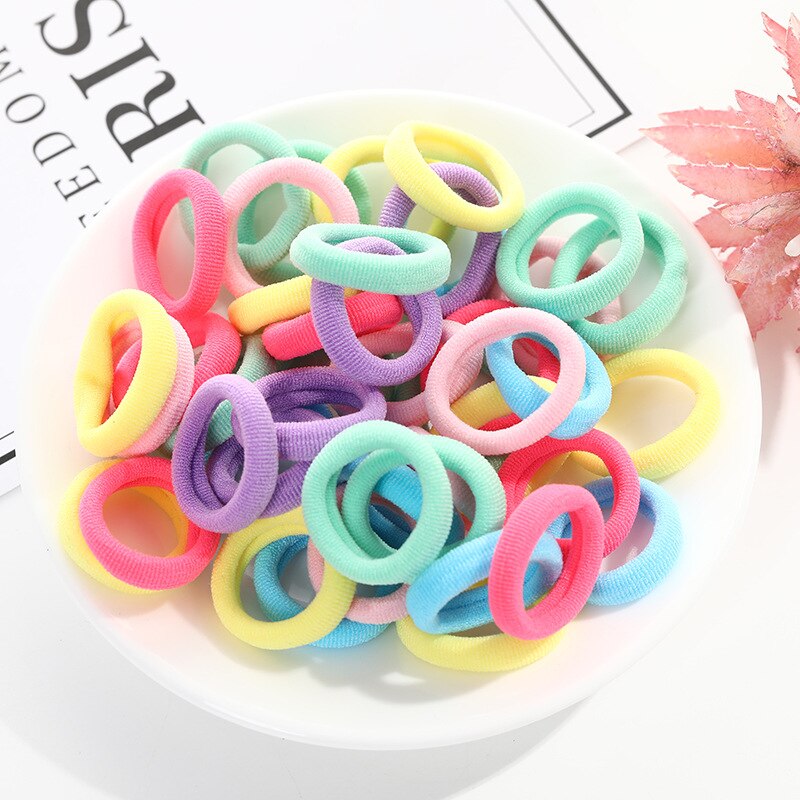 50 Pcs Kinderen Snoep Kleur Haar Touw Elastische Chouchou Haarbanden Mini Haar Ringen Rubber Band Voor Meisjes Prinses Haar accessoires: 3