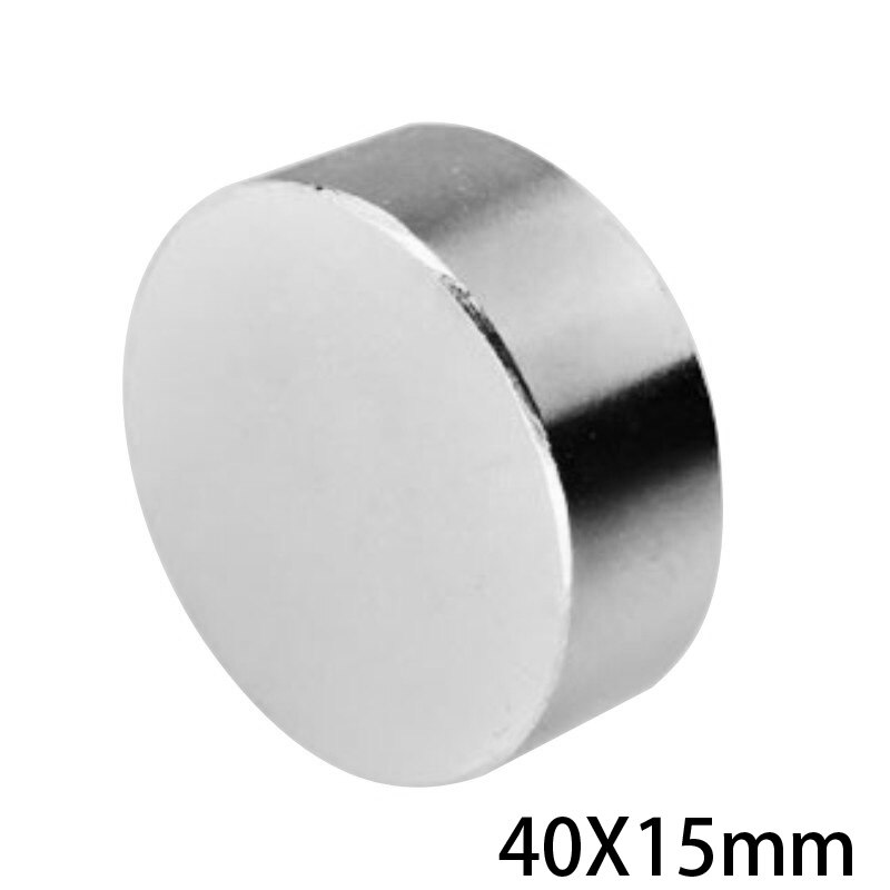 1/2/3 stk 40 x 15 mm store kraftige magneter 40 mmx 15mm permanent rund magnet 40 x 15mm tyk neodym magnetisk super stærk 40*15 mm