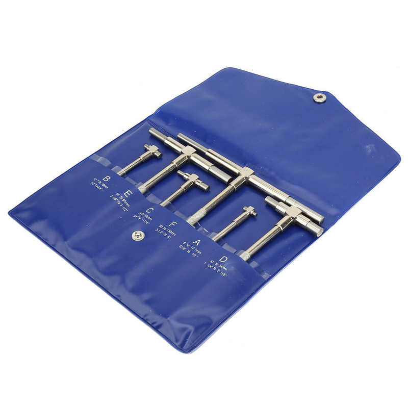 6Pcs Measuring Telescopic Gauge Set 8-150mm Adjustable Inner Diameter Gauge Micrometer Measuring Tools