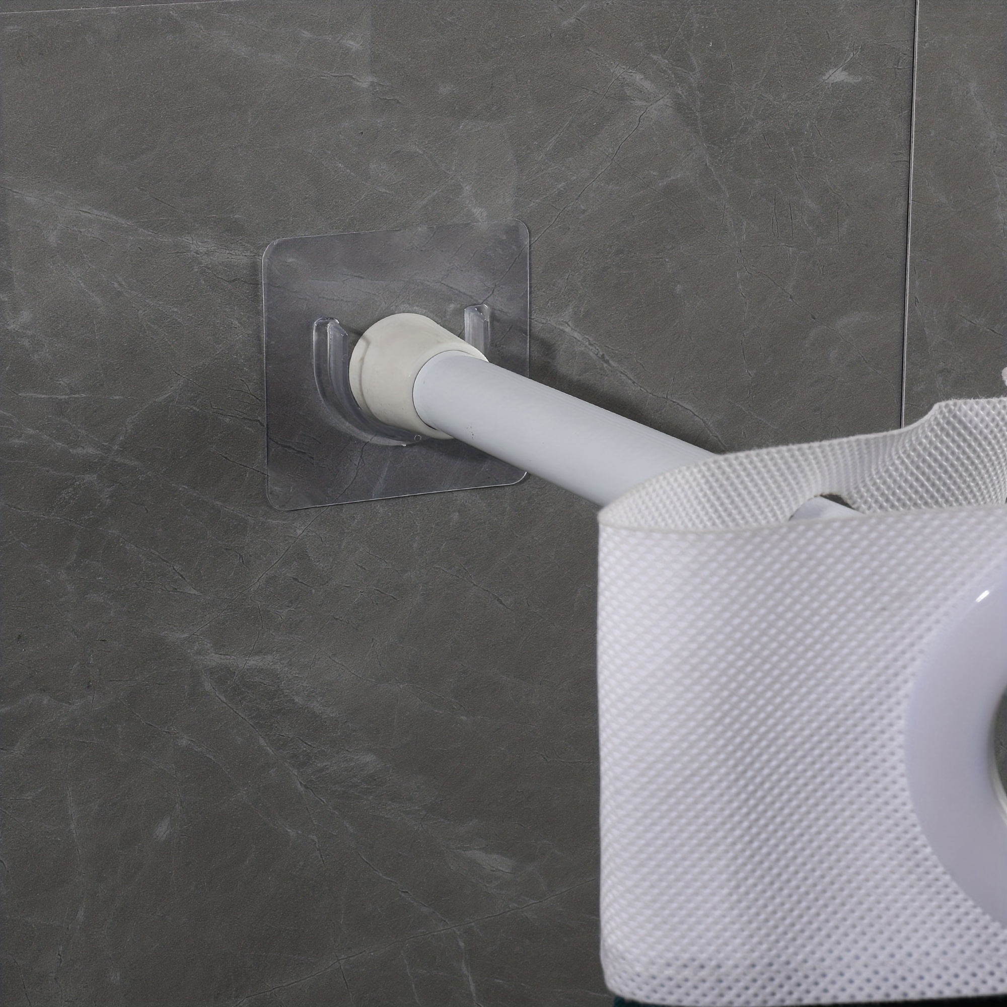 2-10 stücke schlagen-freies Teleskop Stange Halterung Klebstoff Dusche Vorhang Stange Halfter Kein Bohren Dusche Stange Spannung Halfter Starken Haken