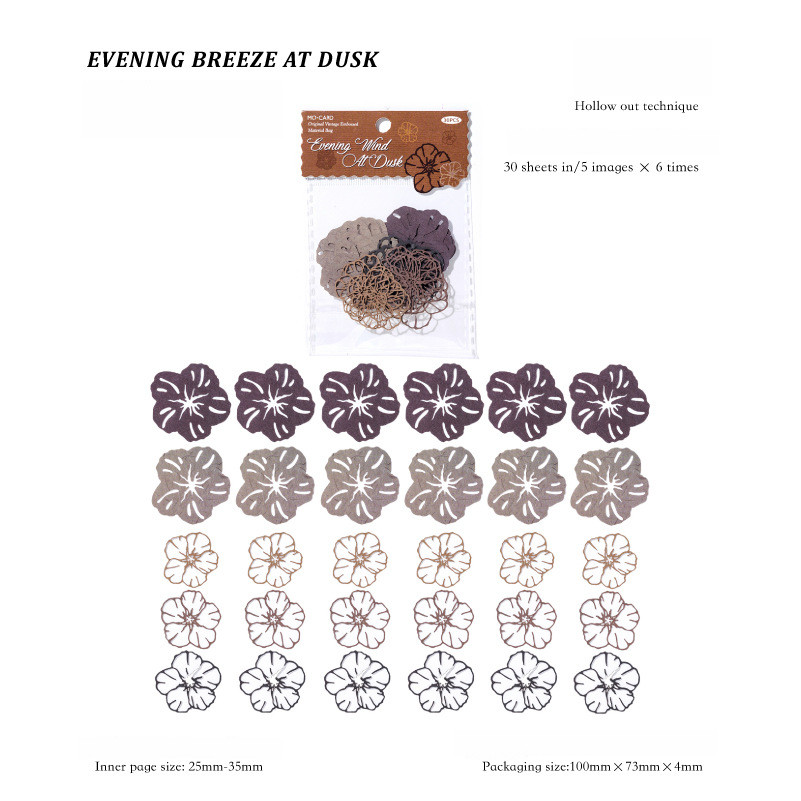 Journamm 30 pezzi fiori carta cava materiali per album album fotografici fai da te collage diario carta materiale di cancelleria creativa: prugna