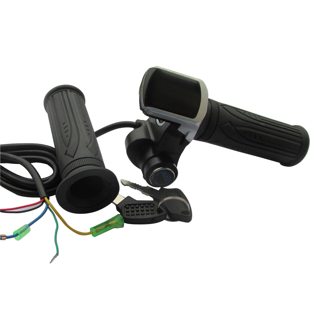 24V 36V 48V ebike throttle with LED display Indicator/ON-OFF Key Lock for electric bike/bicycle/scooter twist throttle