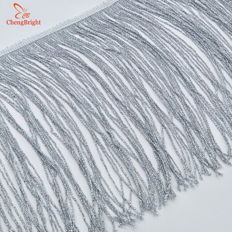 Chengbright 10 jaardia 20cm leveä hopea pitsi hapsu koriste tupsu hapsu koristelu latinalaismekko lavan vaatteiden asusteet pitsi