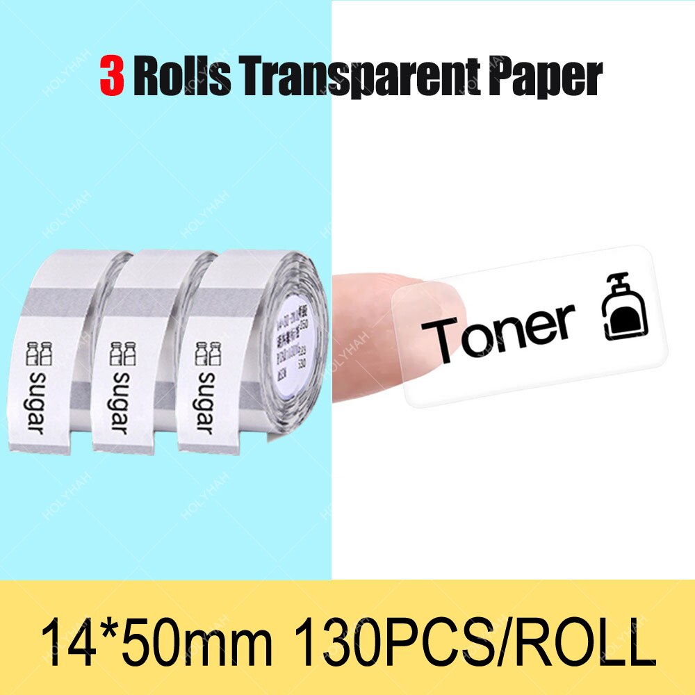 Niimbot Thermische Transparant Papier Waterdicht Olie Proof White Label Papier Voor D11 Draagbare Thermische Label Printer: 3 Transparent XXL