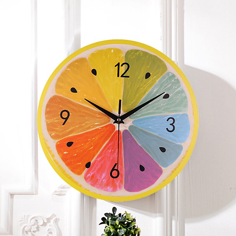 Fruit Digital Clock Modern Silent Digital Decorative Wall Clock for Home Living Roon Office Wall Decor