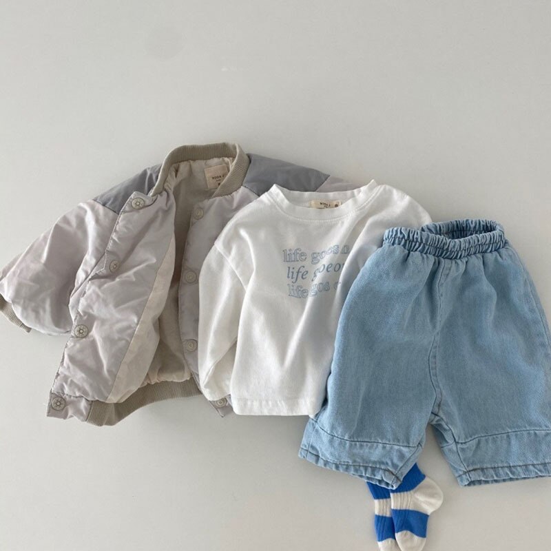 Baby Lange Mouw T-shirt Zachte Katoenen Baby Brief Afdrukken T-shirt Voor Jongens Meisjes Casual Tops Losse Kids Tee dieptepunt Shirts