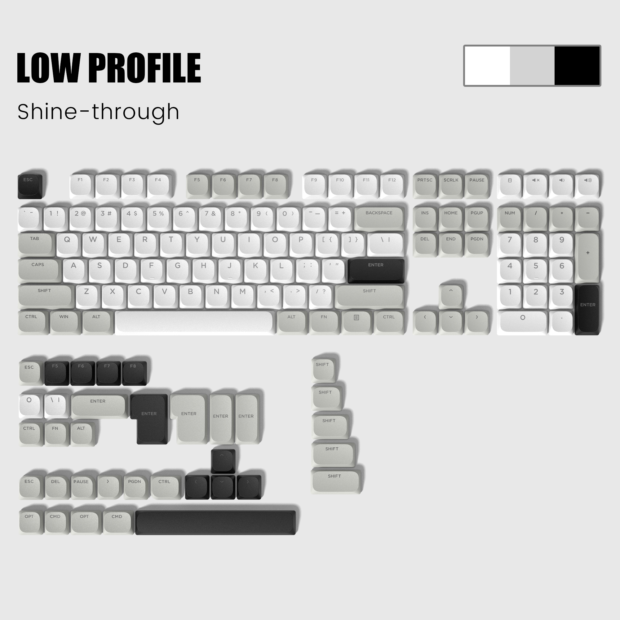 138 toetsen Low Profile PBT Keycaps Custom Double Shot Slim MX Keycaps voor Gateron Cherry MX mechanische schakelaars gamingtoetsenborden: Bruin