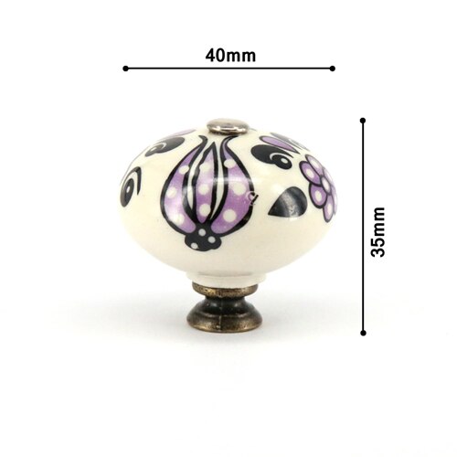 1x Multi farbe Dekorative Entwickelt Keramik Schrank Schrank Tür Knöpfe Schublade Zieht Küche Pull Knob Möbel Hardware: B