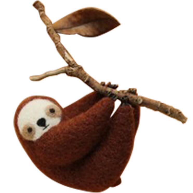 Sloth Brooch wool needlepoint kit wool felt needle... – Grandado