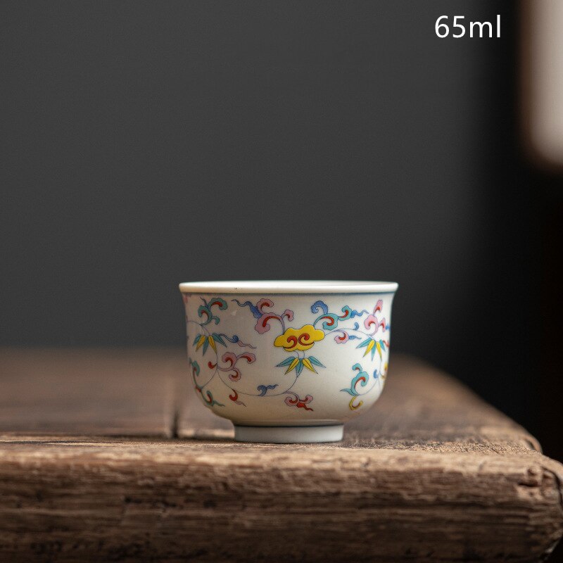 Chinese Bloemen Een Thee Cup Set Vat Water Kopjes Mooie Theewaar Vintage Wijnstok Mokken Voor Theeceremonie Theekopje Thee Service vat: Teacup 65ml