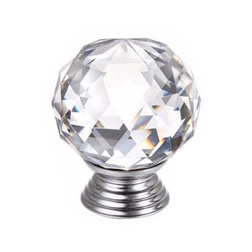 Klart kristallglas runda dörrar handtag dekorativa glasknoppar för skåp låda möbelskåp 30mm 1/4/10 st: 1pc transparent