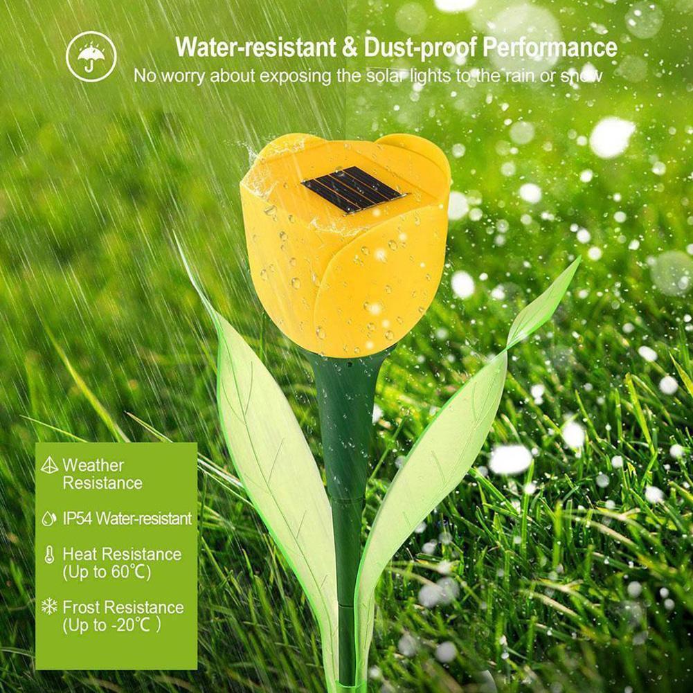 LED Solar- Simulation Tulpe Blumen- Licht Hause Dekorative Garten Rasen Blume Dekor Tulpe Landschaft Wasserdichte Lampe Leuchtet Lig G9t1