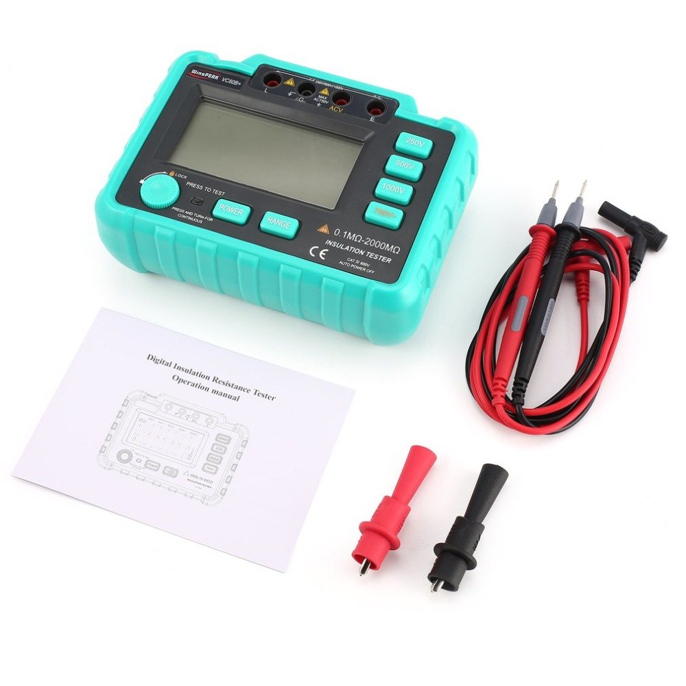 VC60B+ 1000V Digital Auto Range Insulation Resistance Meter Tester Megohmmeter Megger High Voltage LED Indication