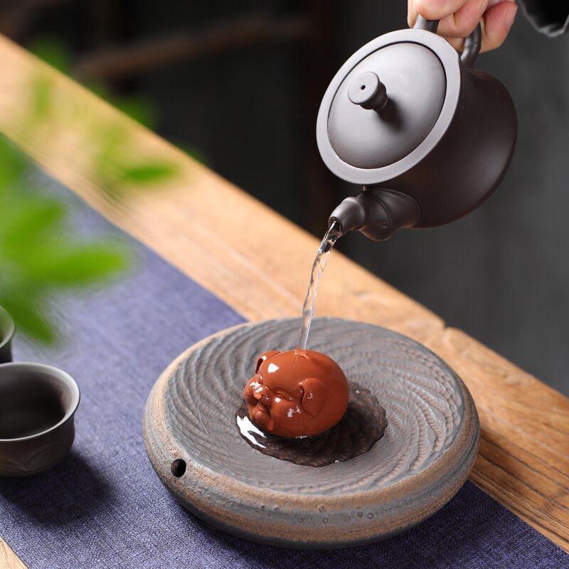 chanceux cochon thé jouer argile pourpre belle cochon ornement petit thé animaux Boutique thé Table décoration accessoires