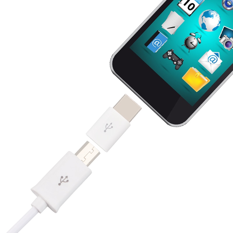 micro USB per Tipo-C di Tipo C Adattatore di Sincronizzazione della Carica TypeC Connettore ABS Inserito Da Entrambi I Lati Formato S55