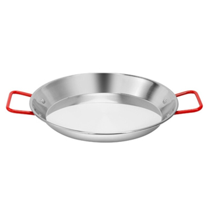 Rostfritt stål paella panna spansk skaldjur stekpanna non-stick stekpanna kök stekt kyckling frukt tallrik matlagningsverktyg 24cm: Default Title