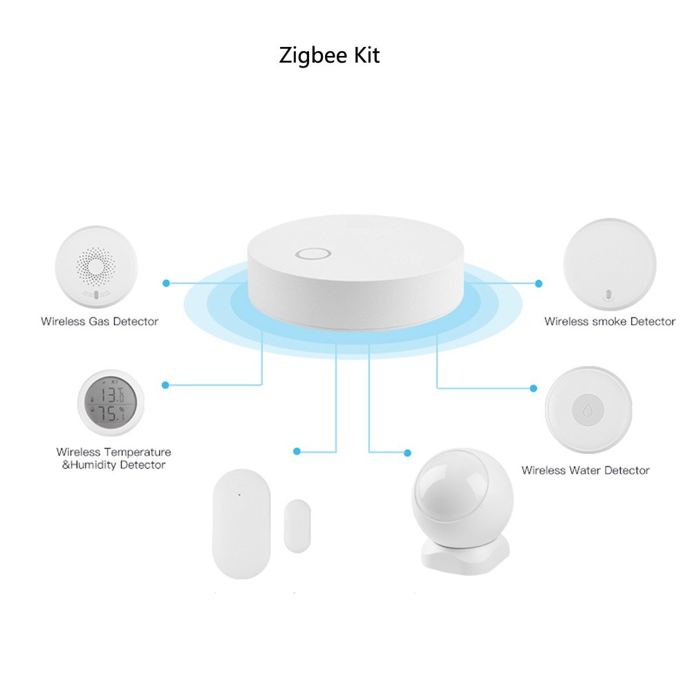 Tuya Zigbee Bausatz Gas Rauch wasser PIR Sensor Tür Sensor Temperatur und Feuchtigkeit Sensor Heimat Automatisierung Szene Sicherheit Alarm Bausatz