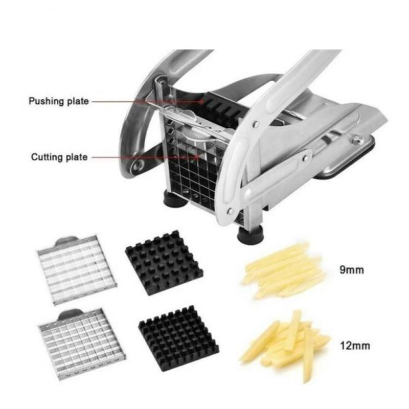 Edelstahl Französisch Frites Schneider Kartoffel Chips Streifen Schneiden Maschine Maker Slicer Chopper Dicer Home Küche Esszimmer Gadgets
