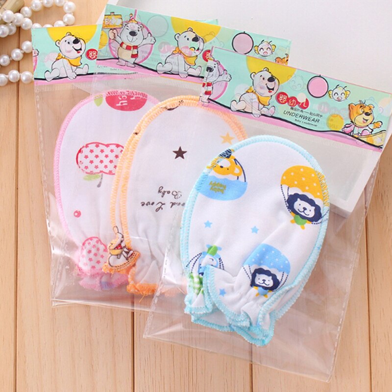 1 paire coton mélangé bébé gants Anti rayure visage main gardes Protection doux -né moufles bébé douche pour bébé fille garçon