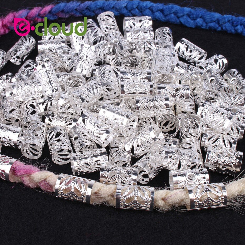 100 Stks/partij Golden/Zilver Haar Dreadlocs Vlechten Micro Haar Ring Kralen Verstelbare Manchet Clip Ca. 15Mm Gat