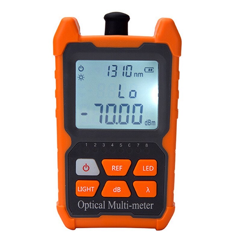 Portable Optical Fiber Cable Tester, Optical Fiber Power Meter, with LED Light Network Cable Tester Tool 8 Wavelengths