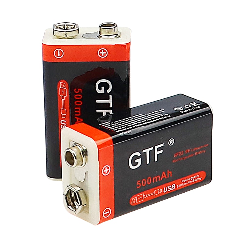 9V 500mAh li-ion Rechargeable battery Micro USB Batteries 9 v lithium for Multimeter Microphone Toy Remote Control KTV use