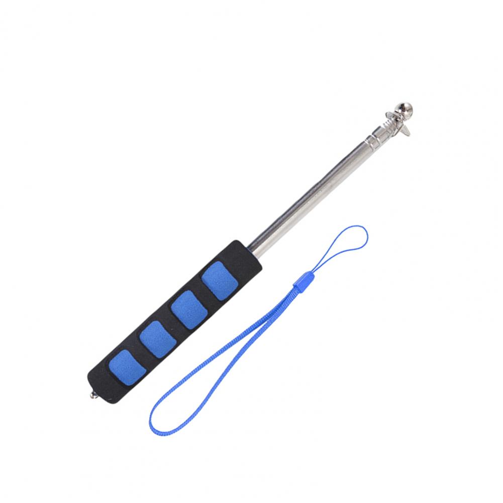 Asta de bandera telescópica de 140/200cm con cordón, palo de puntero de enseñanza, asta de bandera de acero inoxidable, guía turística, asta de bandera: Azul