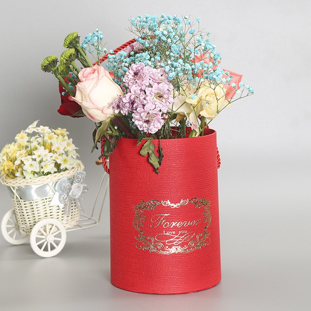 Ronde Bloem Papier Dozen Rose Bloem Knuffel Emmer Vaas Met Deksel Party Verjaardag Presenteert Home Decor Voor Bruiloft Diy supply