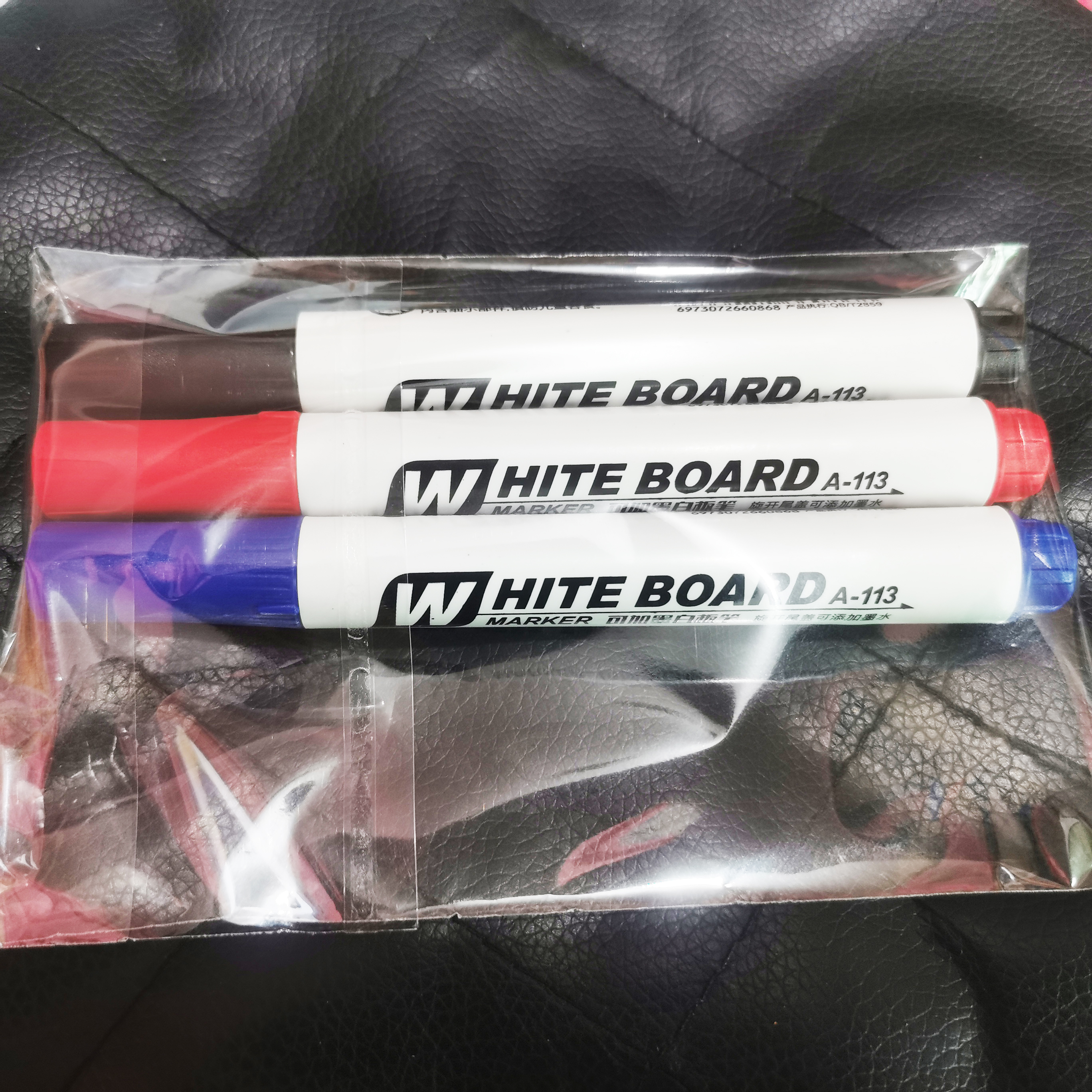 5 Stück schwarzer löschbarer Whiteboard-Stift, verrotten-blauer, leicht abwischbarer Stift mit großem Kopf, Glas-Notizstift mit großer Kapazität, Whiteboard-Markierungsstift