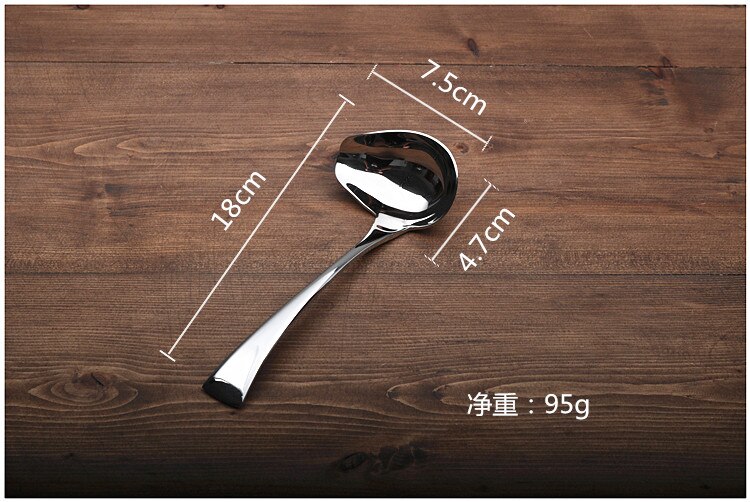 Cuchara torcida de acero inoxidable 304, Mini cuchara de concha de sopa, utensilios de cocina de metal con gachas pequeñas