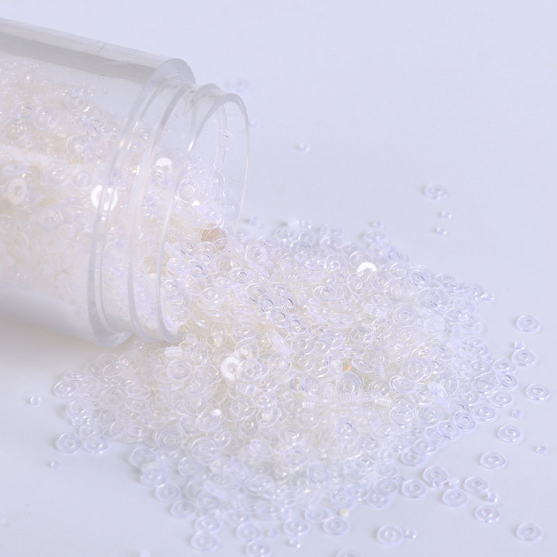 4000 Stks/partij 2Mm Platte Ronde Losse Pailletten Pailetten Naaien Wedding Craft, Kleurrijke Nail Arts, nachtclub Jurk Naaien Accessoires: White Transparent