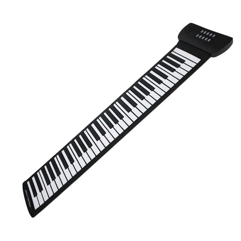 Piano enrollable portátil recargable, Piano eléctrico de silicona de 61 teclas con altavoz estéreo para niños, de vacaciones para cumpleaños