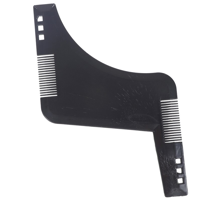 1pc män skägg stil kam utseende mustasch formning frisör plast hår formning styling mall linjal kammar: Bk