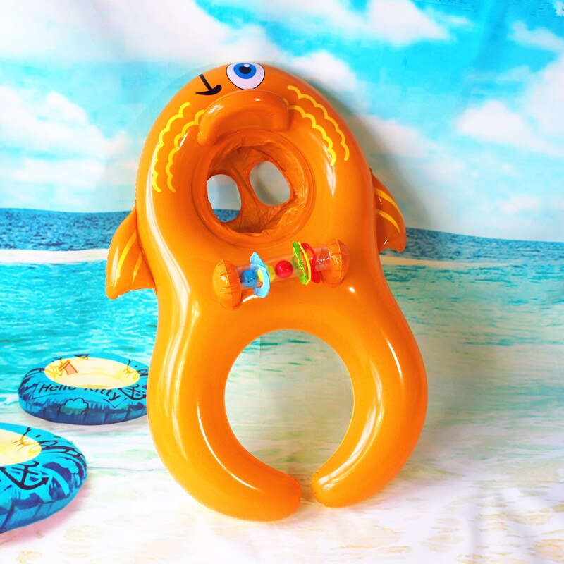 Orange Delicate Parent-Child Double Intimacy Development Swimming Seat Children Playing Kids Good-looking Swim Ring