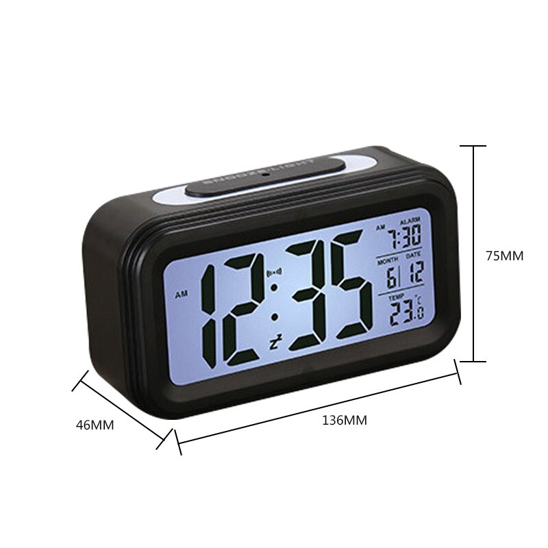 Schreibtisch Digital LED Alarm Uhren Thermometer Woche Schlummern Uhr Electonic Tisch Kalender Beleuchtung LCD Anzeige Heimat Timer: C4