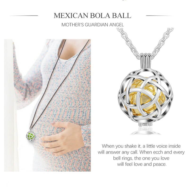 Eudora18 mm nudos celtas Bola mexicana collar Bola Musical embarazo jaula colgante para mujer bebé joyería fina K236N18