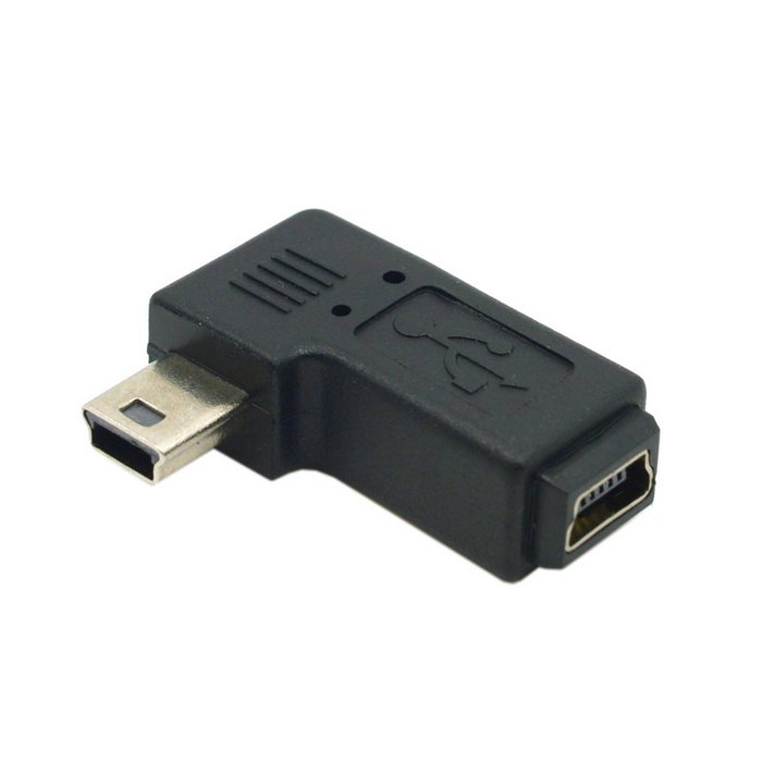 90 Graden Links Of Haaks Mini Usb 2.0 5Pin Man-vrouw M Naar F Uitbreiding Adapter: Left angled