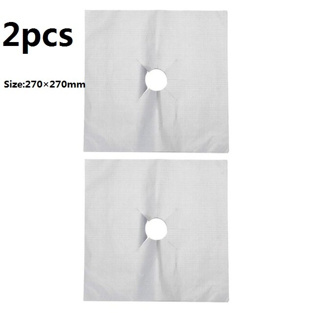 4pcs/set Gas Stove Protector Cooker cover liner Clean Mat Pad Gas Stove Stovetop Burner Protector Kitchen Accessories Mat Cover: 2pcs Silver