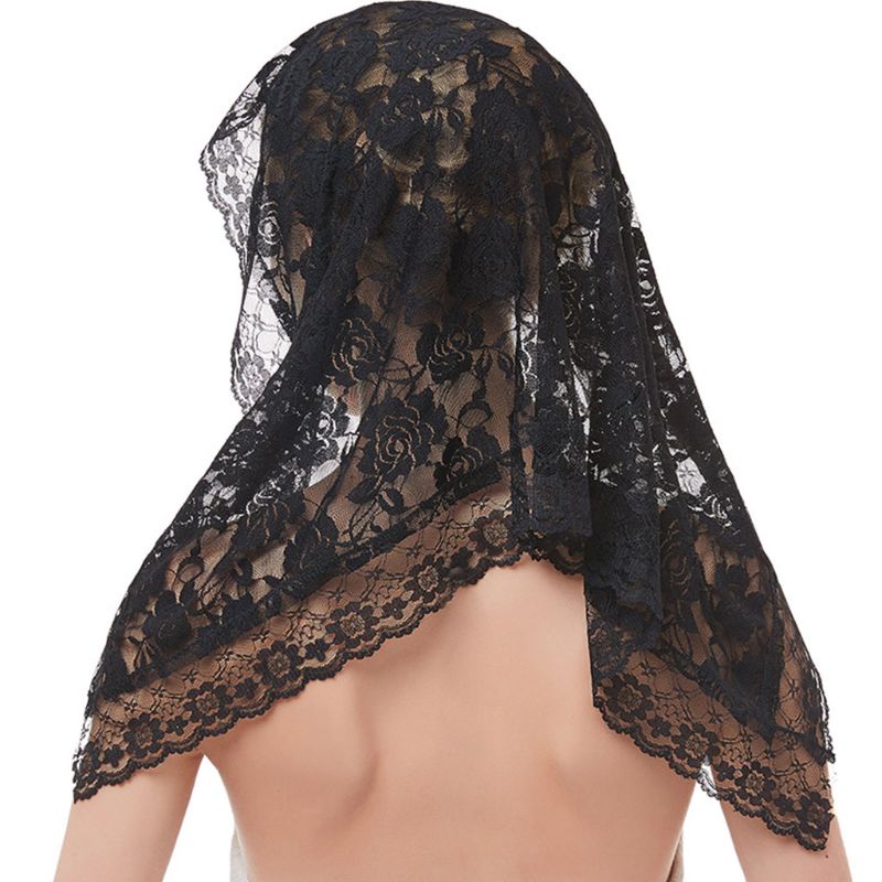 Frauen Kurze Hochzeit Schleier Zart häkeln Blumen- Spitze Jacquard überbacken trimmen Braut Schleier Gesicht Abdeckung Kein Kamm: BK